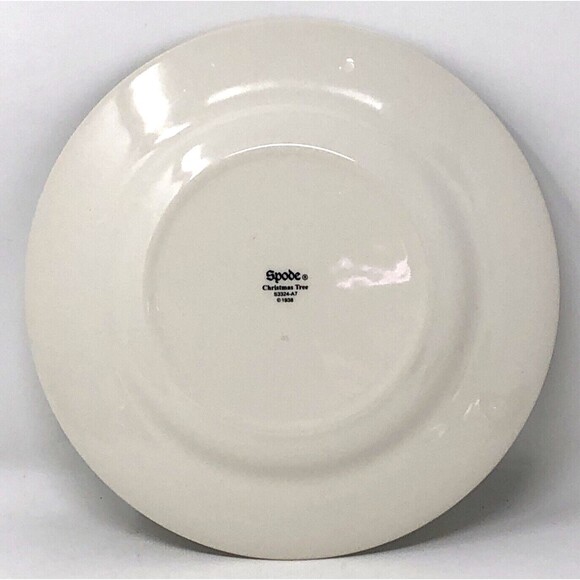 Spode CHRISTMAS TREE Salad Plate 7 3/4" Green Trim Made in England, Single - Picture 3 of 7